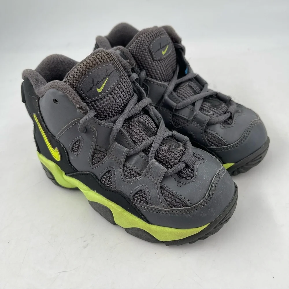 Nike Unisex Kid’s High Boots - Size 8C - Grey Yellow Sneakers Shoes